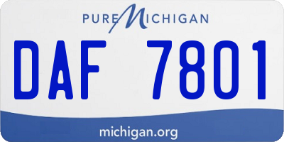 MI license plate DAF7801