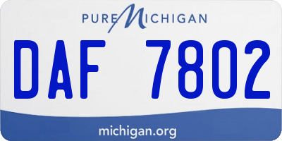 MI license plate DAF7802