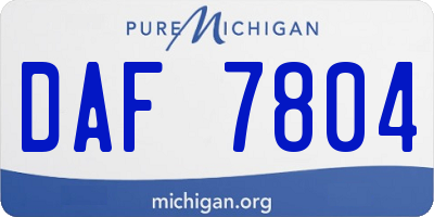 MI license plate DAF7804