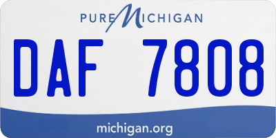 MI license plate DAF7808