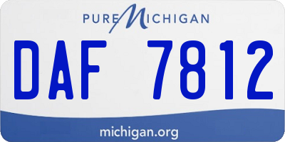 MI license plate DAF7812