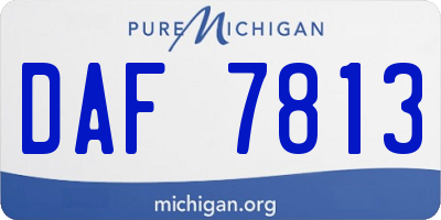 MI license plate DAF7813
