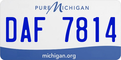 MI license plate DAF7814