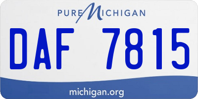 MI license plate DAF7815