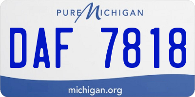 MI license plate DAF7818