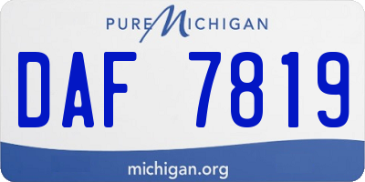 MI license plate DAF7819