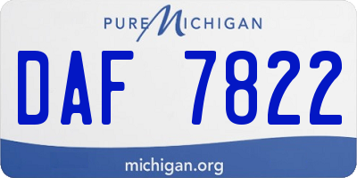 MI license plate DAF7822
