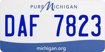 MI license plate DAF7823
