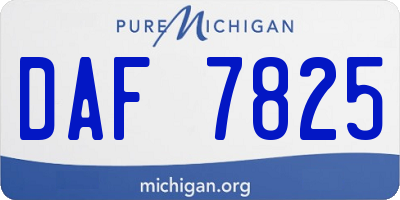MI license plate DAF7825