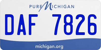 MI license plate DAF7826