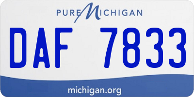MI license plate DAF7833