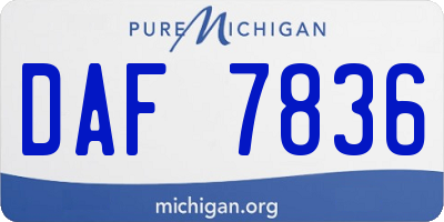MI license plate DAF7836