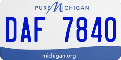 MI license plate DAF7840