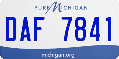 MI license plate DAF7841