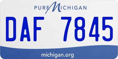 MI license plate DAF7845