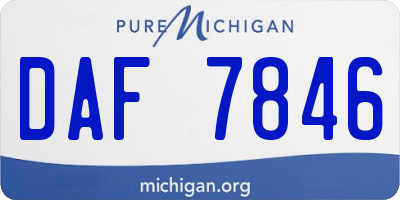 MI license plate DAF7846