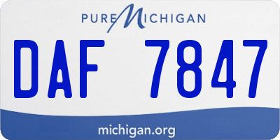 MI license plate DAF7847