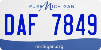 MI license plate DAF7849