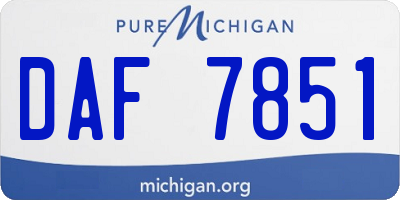 MI license plate DAF7851