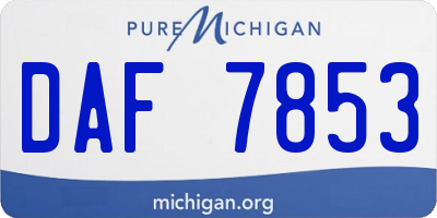 MI license plate DAF7853