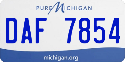 MI license plate DAF7854