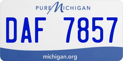 MI license plate DAF7857