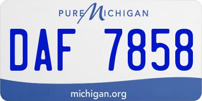 MI license plate DAF7858