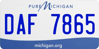 MI license plate DAF7865