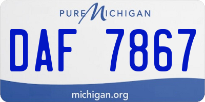 MI license plate DAF7867