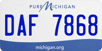 MI license plate DAF7868