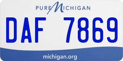 MI license plate DAF7869