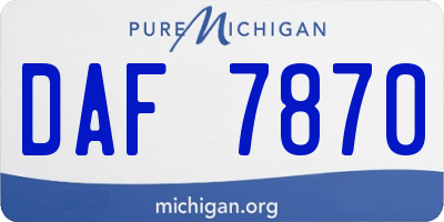 MI license plate DAF7870