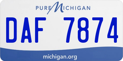 MI license plate DAF7874