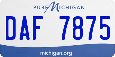 MI license plate DAF7875