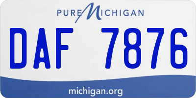 MI license plate DAF7876