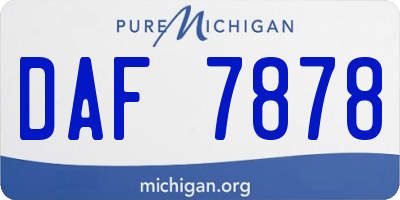 MI license plate DAF7878
