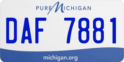 MI license plate DAF7881