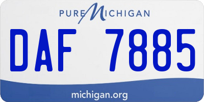 MI license plate DAF7885