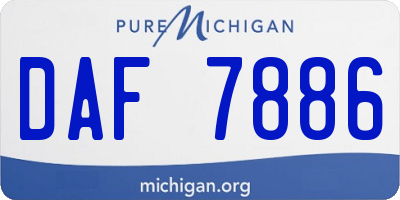 MI license plate DAF7886