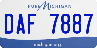MI license plate DAF7887
