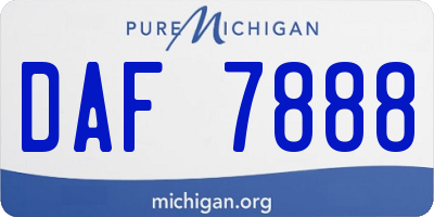 MI license plate DAF7888