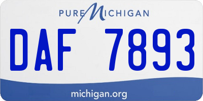 MI license plate DAF7893