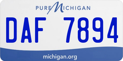 MI license plate DAF7894