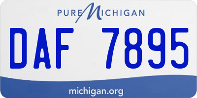 MI license plate DAF7895