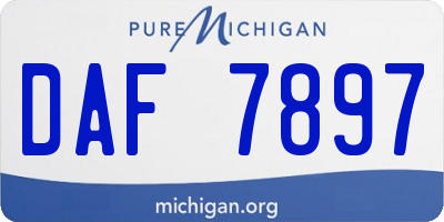 MI license plate DAF7897