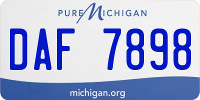MI license plate DAF7898