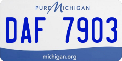 MI license plate DAF7903