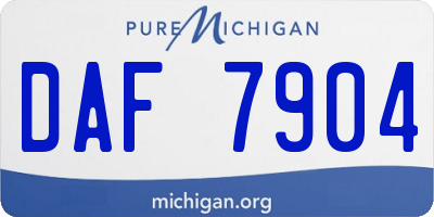 MI license plate DAF7904