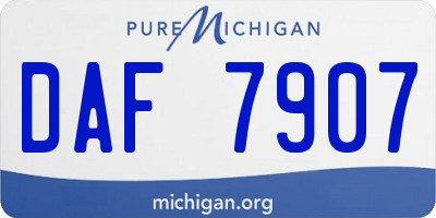 MI license plate DAF7907
