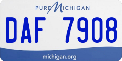 MI license plate DAF7908